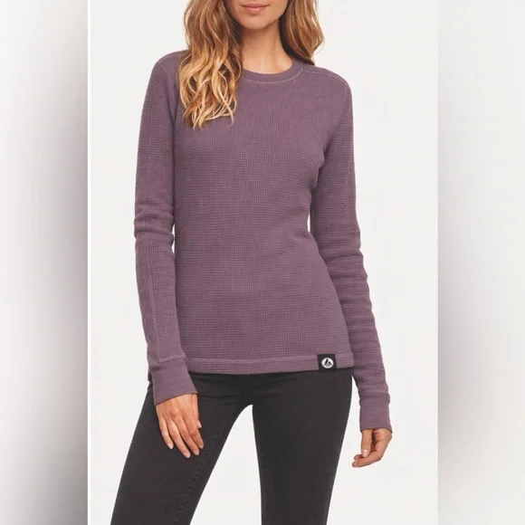 American Giant Purple Waffle Crew Thermal Long sleeve Heavyweight 100% Cotton - Picture 1 of 7